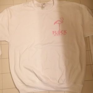 Flock white crew neck